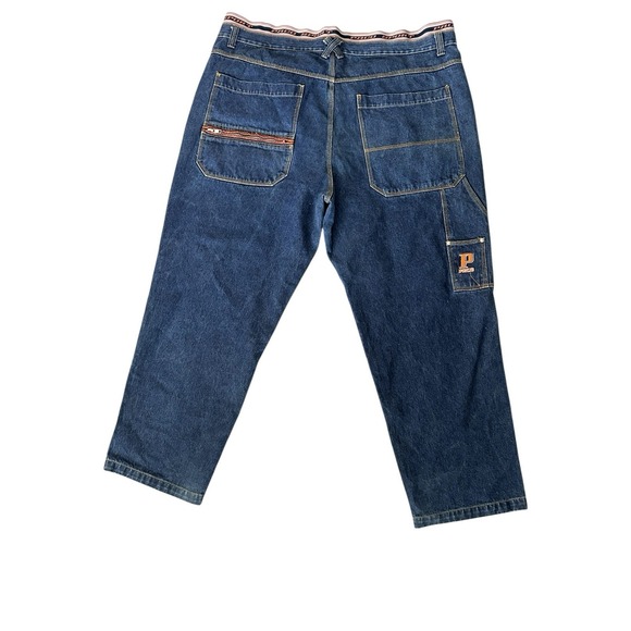 Vintage Paco Sport Jeans Men's 52x32 Baggy Wide Leg Y2K Elastic Waist Pockets - Picture 11 of 16